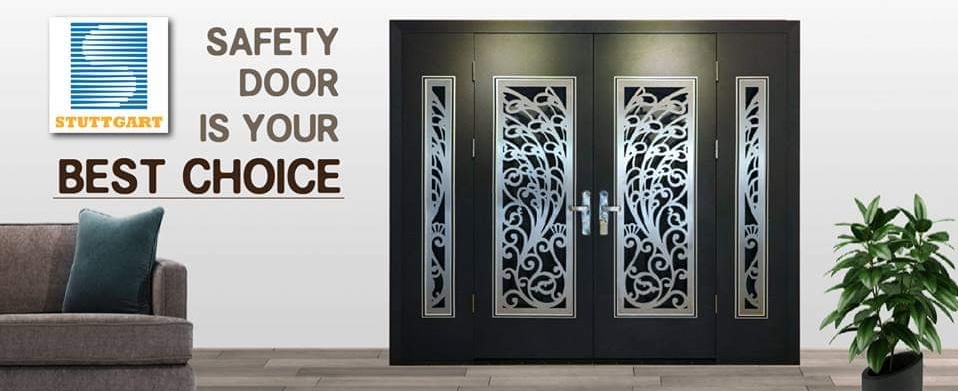 A beautiful digital door lock from security door company in Malaysia